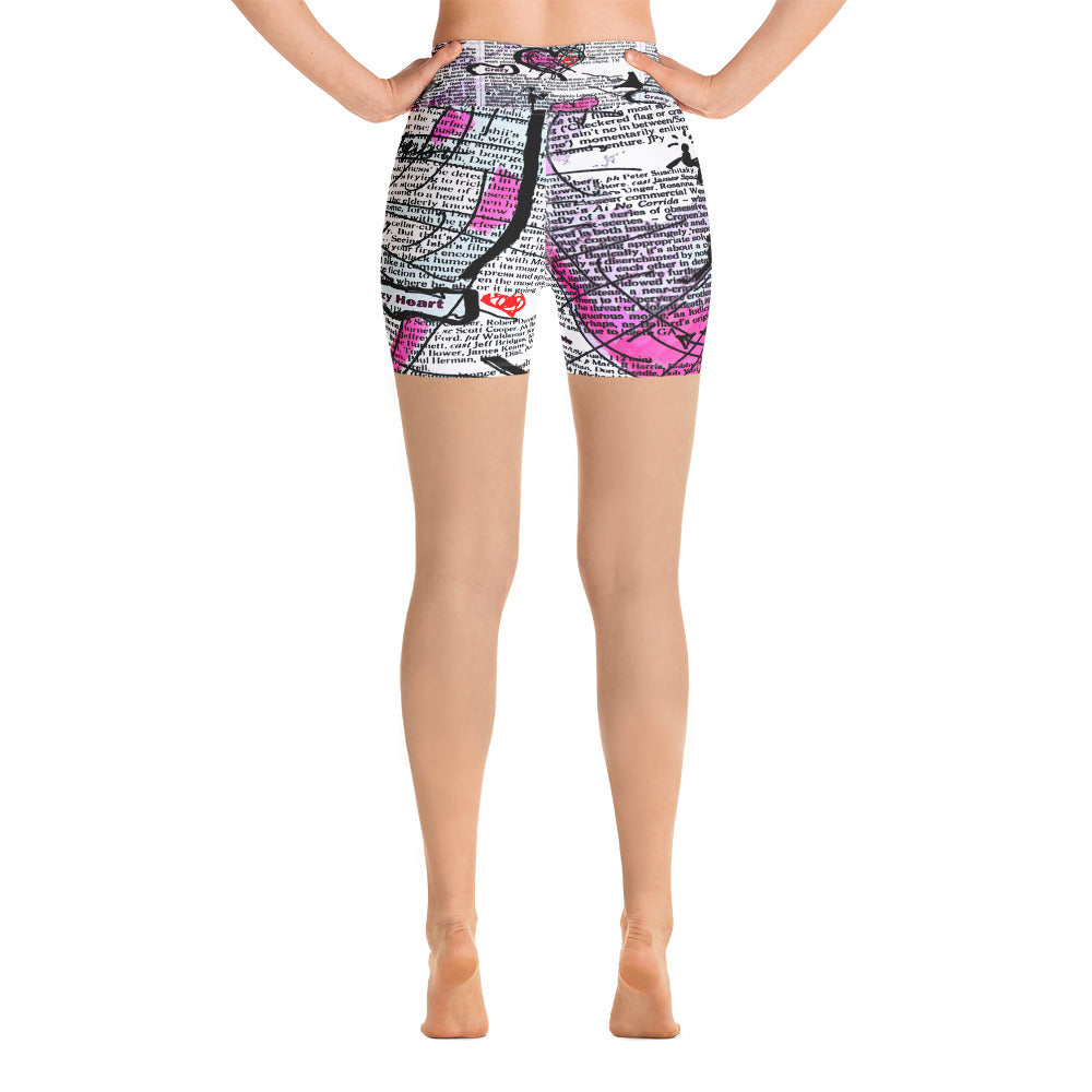 "Crazy heart" Yoga Shorts