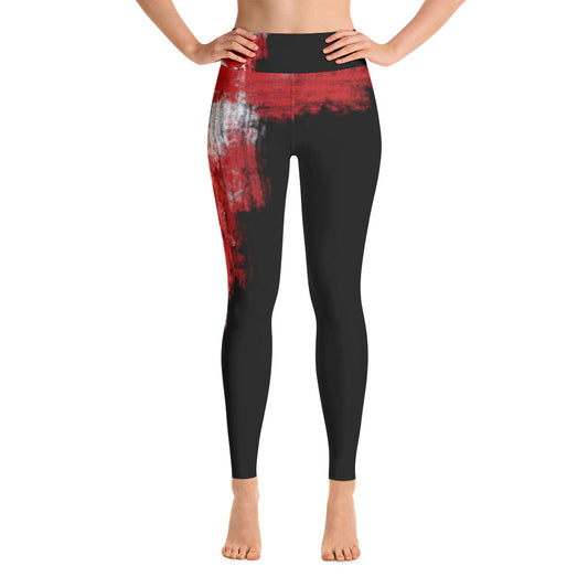 "A single rose" High waist Leggings