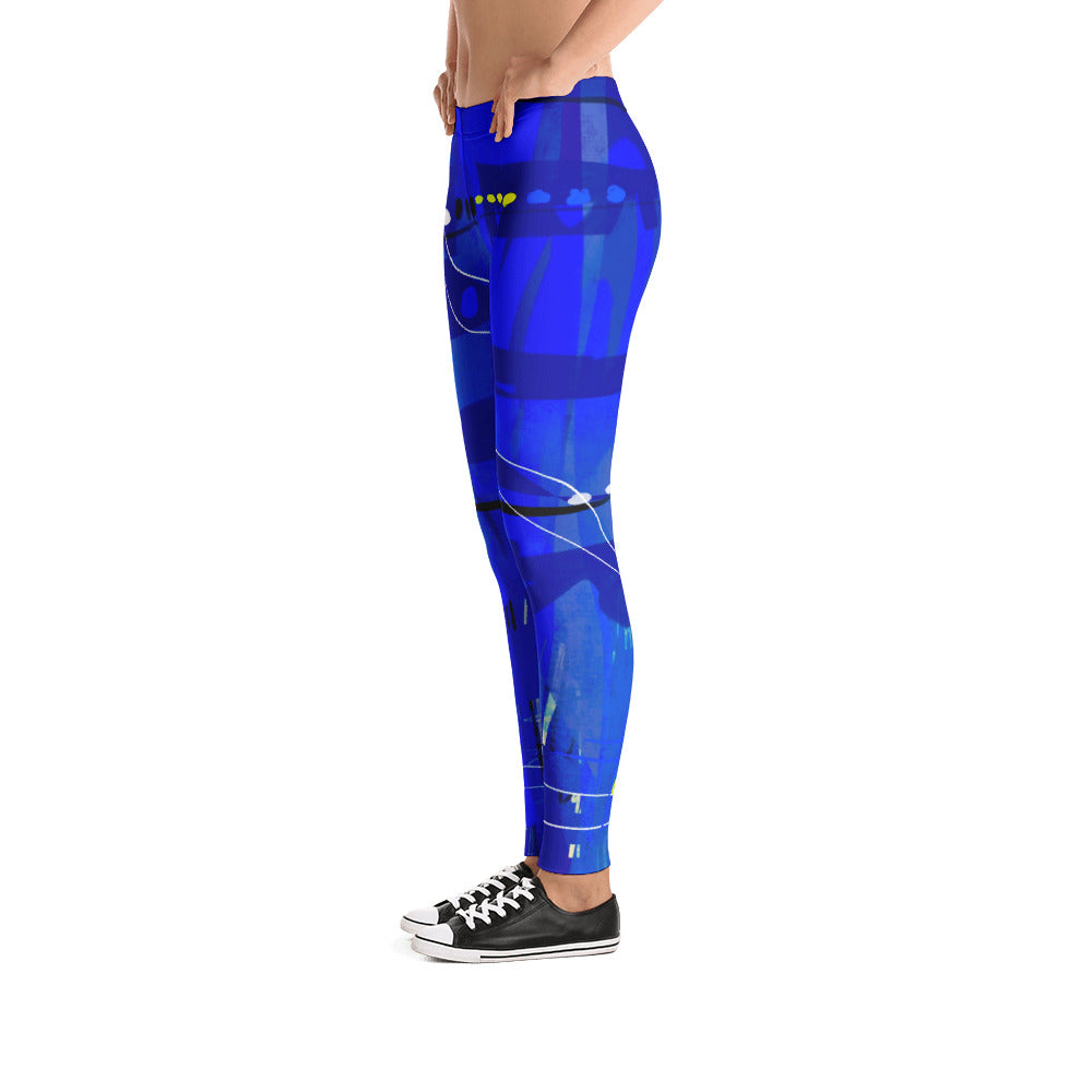 " Blue mix "low waist Leggings