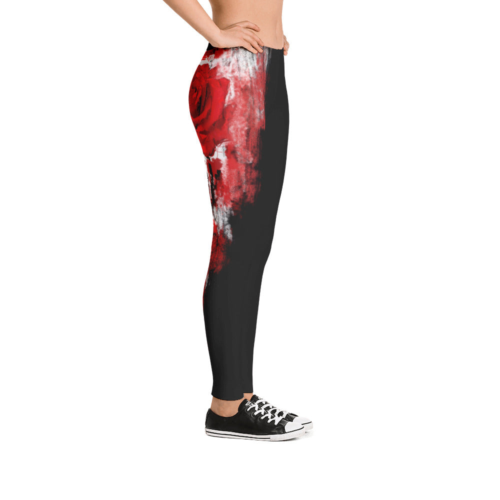 " Single rose" Low waist Leggings