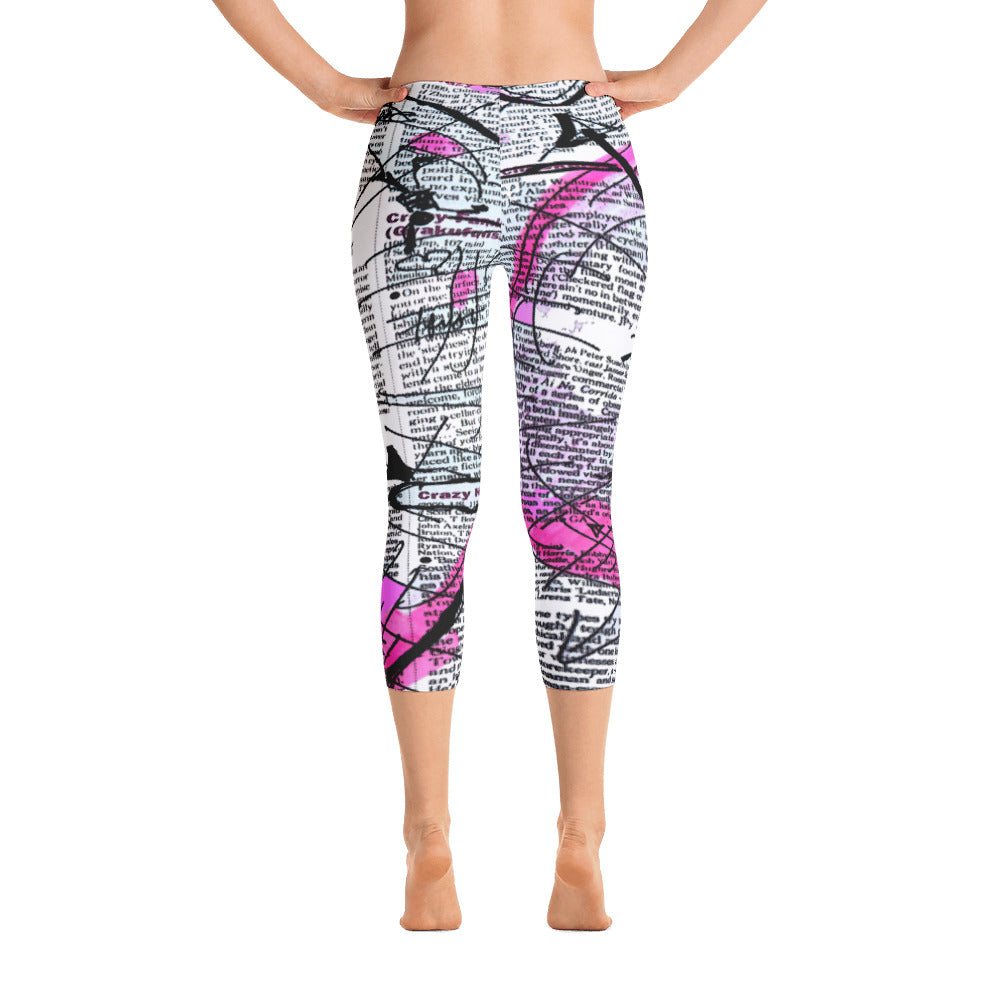 "Crazy heart" Capri Leggings