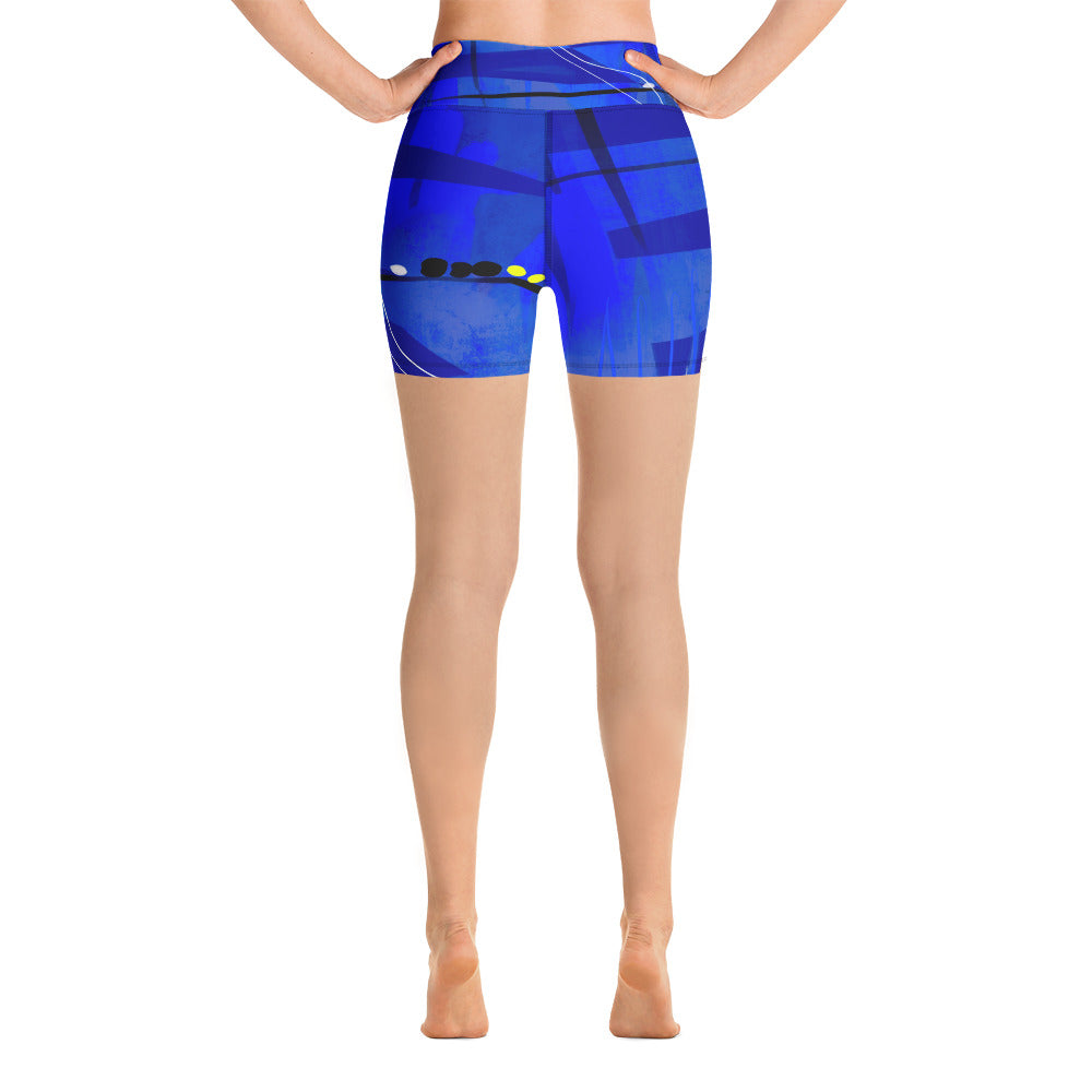 "Blue Mix" Yoga Shorts