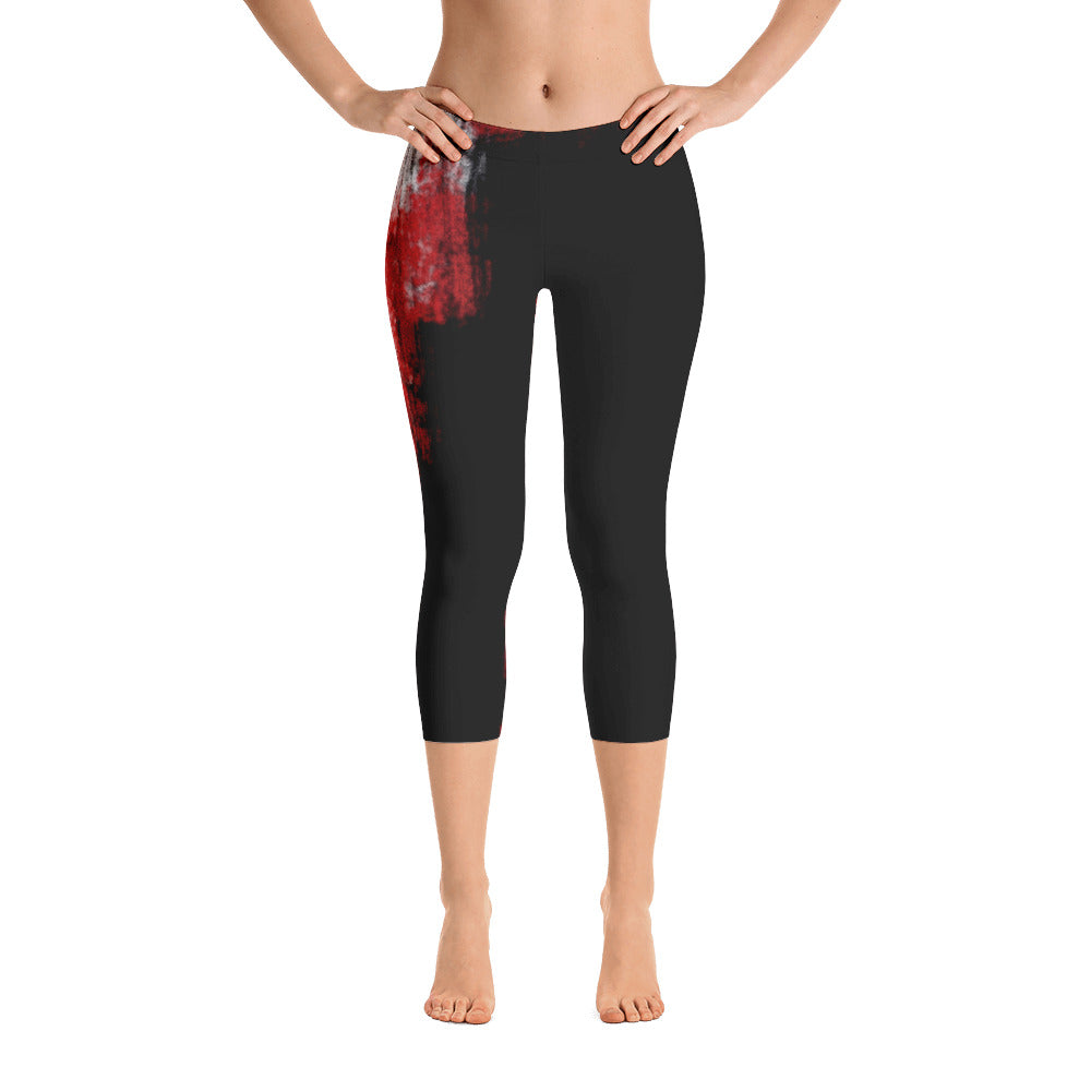 "A single rose" Capri Leggings