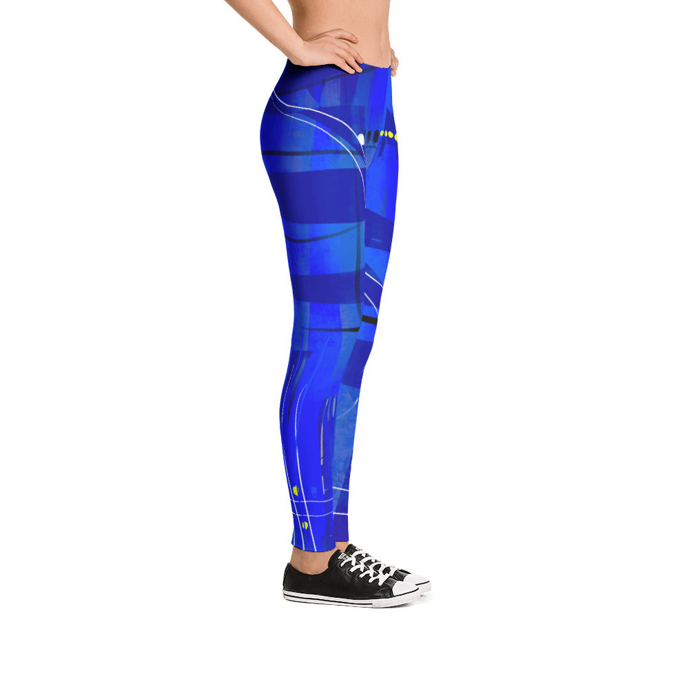 " Blue mix "low waist Leggings