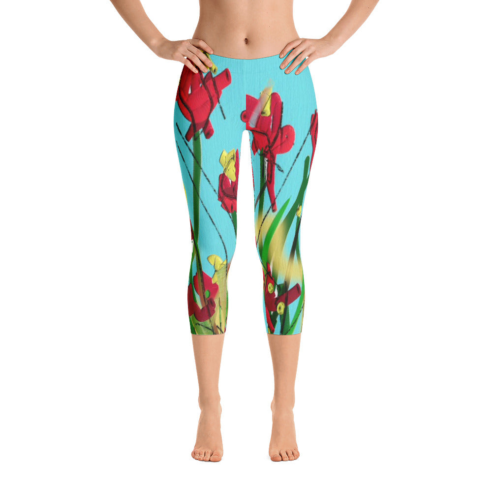 "Wild flower" Capri Leggings