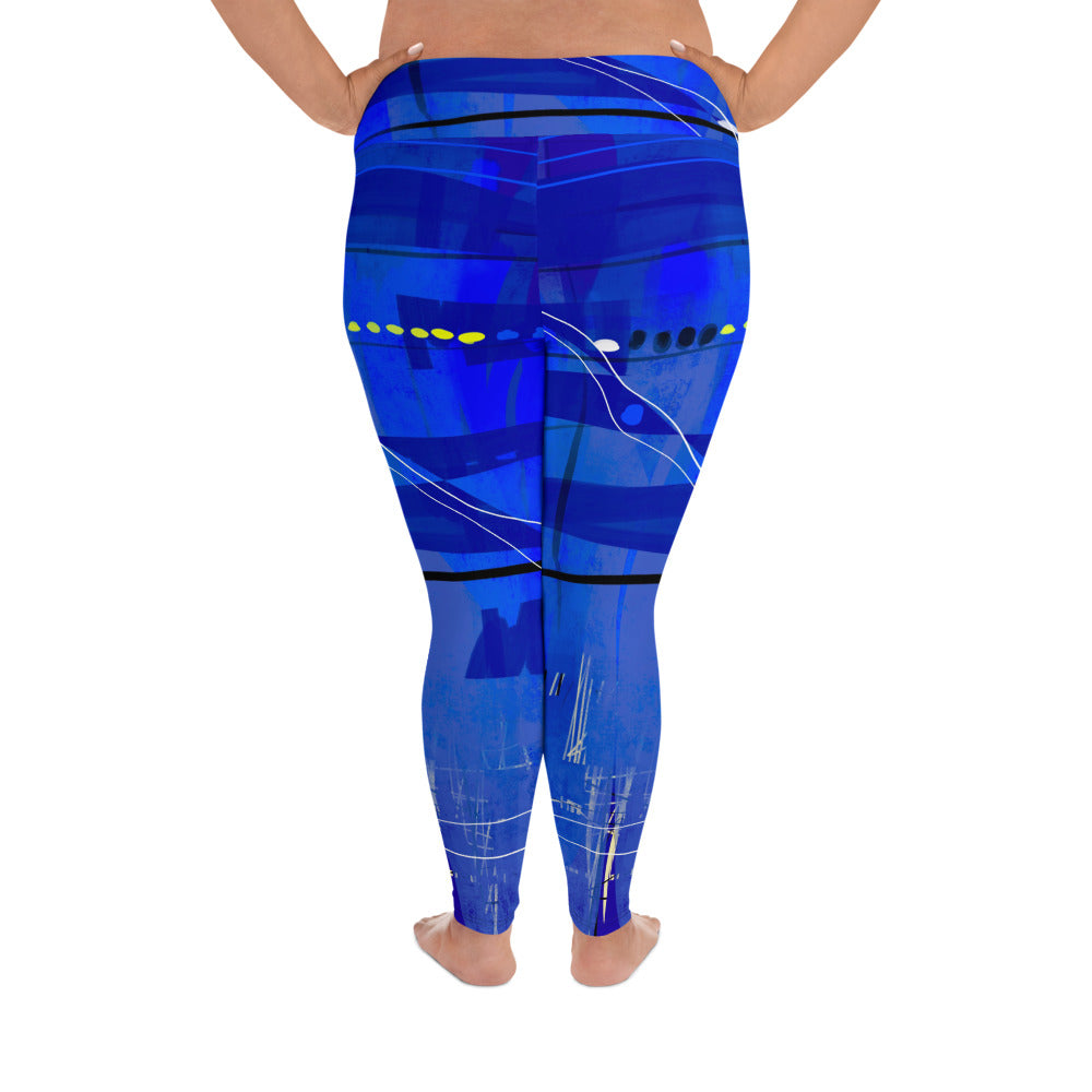 "Blue Mix" Plus Size Leggings