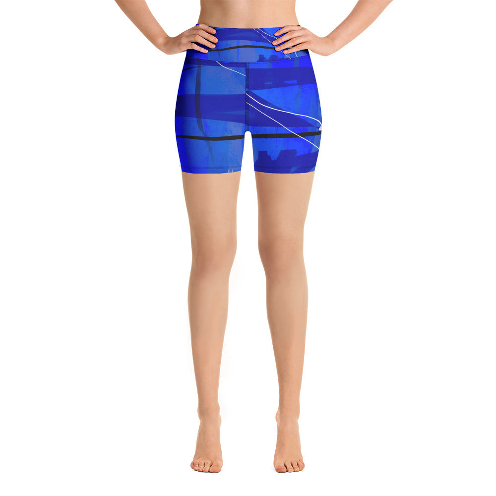 "Blue Mix" Yoga Shorts