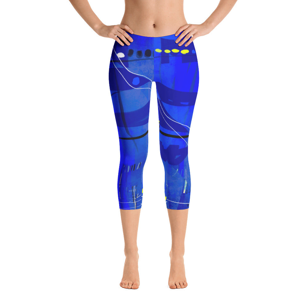 "Blue mix" Capri Leggings