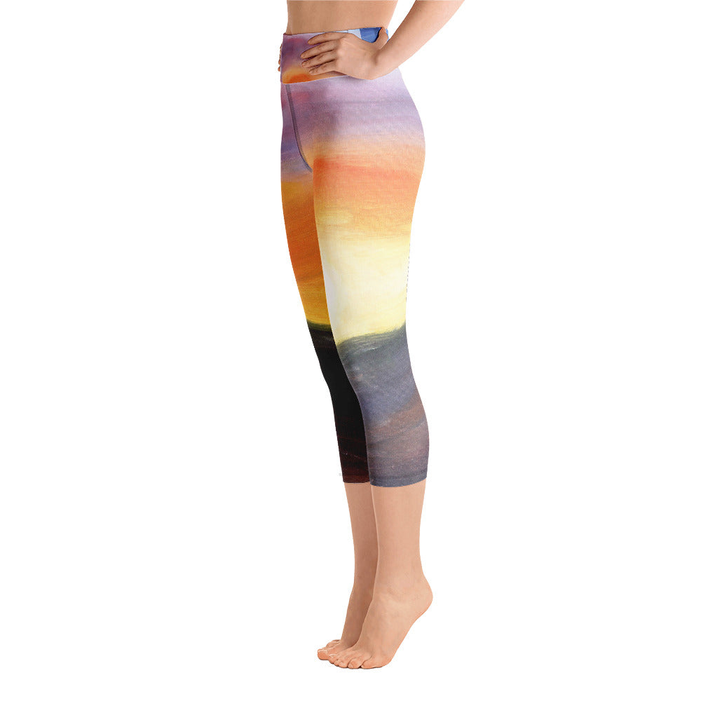 "Rainbow" High Waist  Capri Leggings