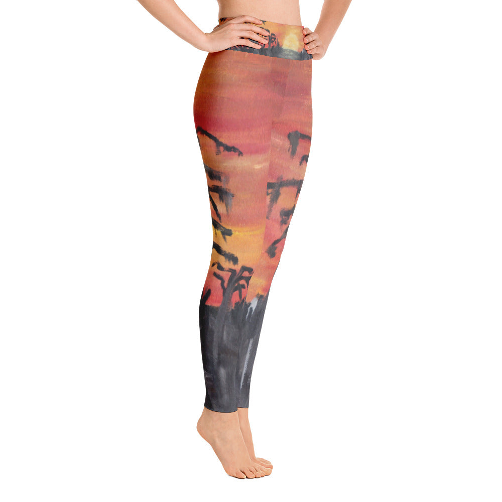 "African sunset" high waist Leggings