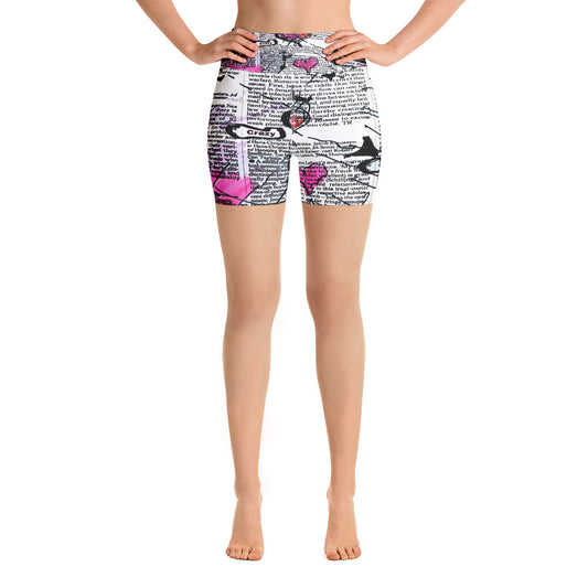 "Crazy heart" Yoga Shorts