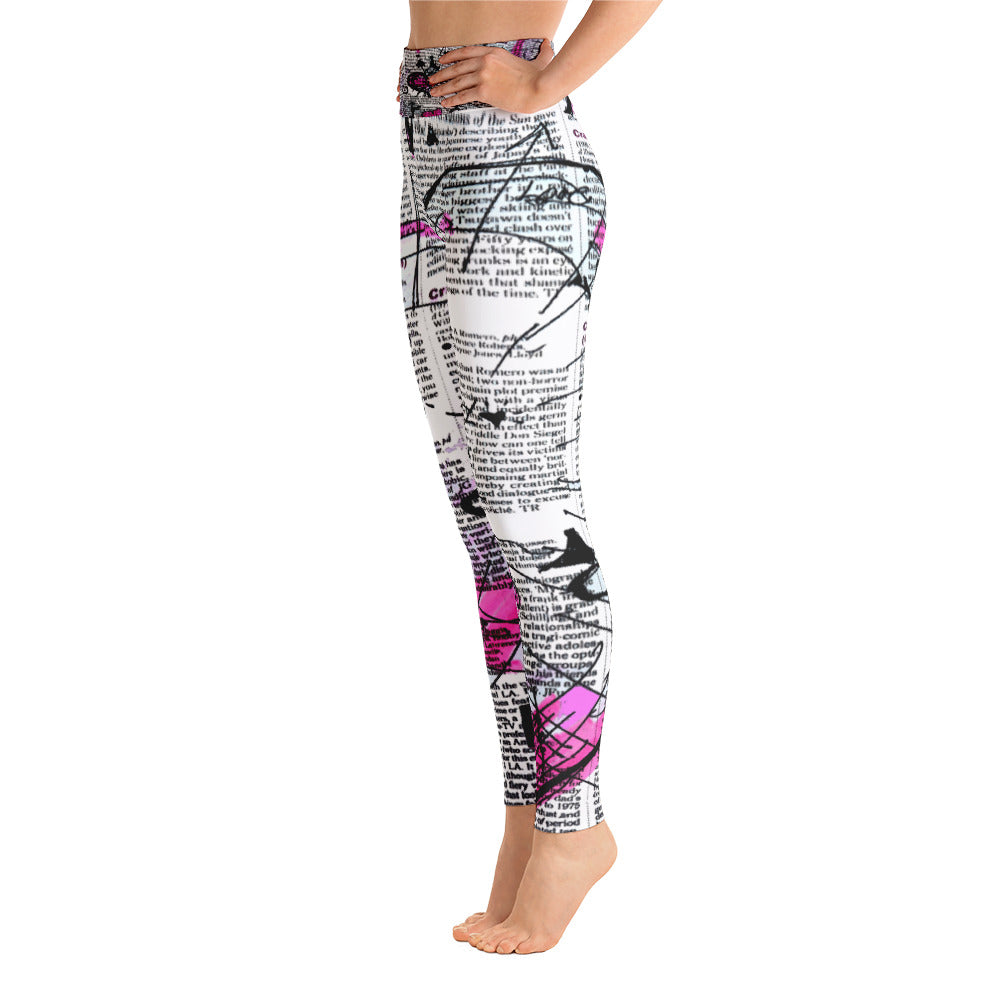 "Crazy heart" high waist Leggings