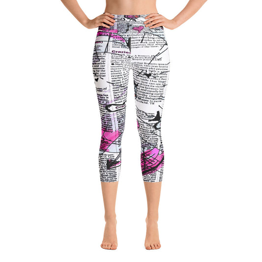 "Crazy heart" High Waist  Capri Leggings