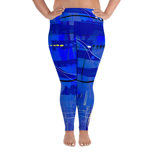 "Blue Mix" Plus Size Leggings