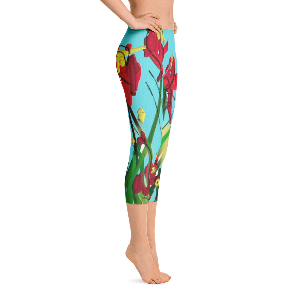 "Wild flower" Capri Leggings