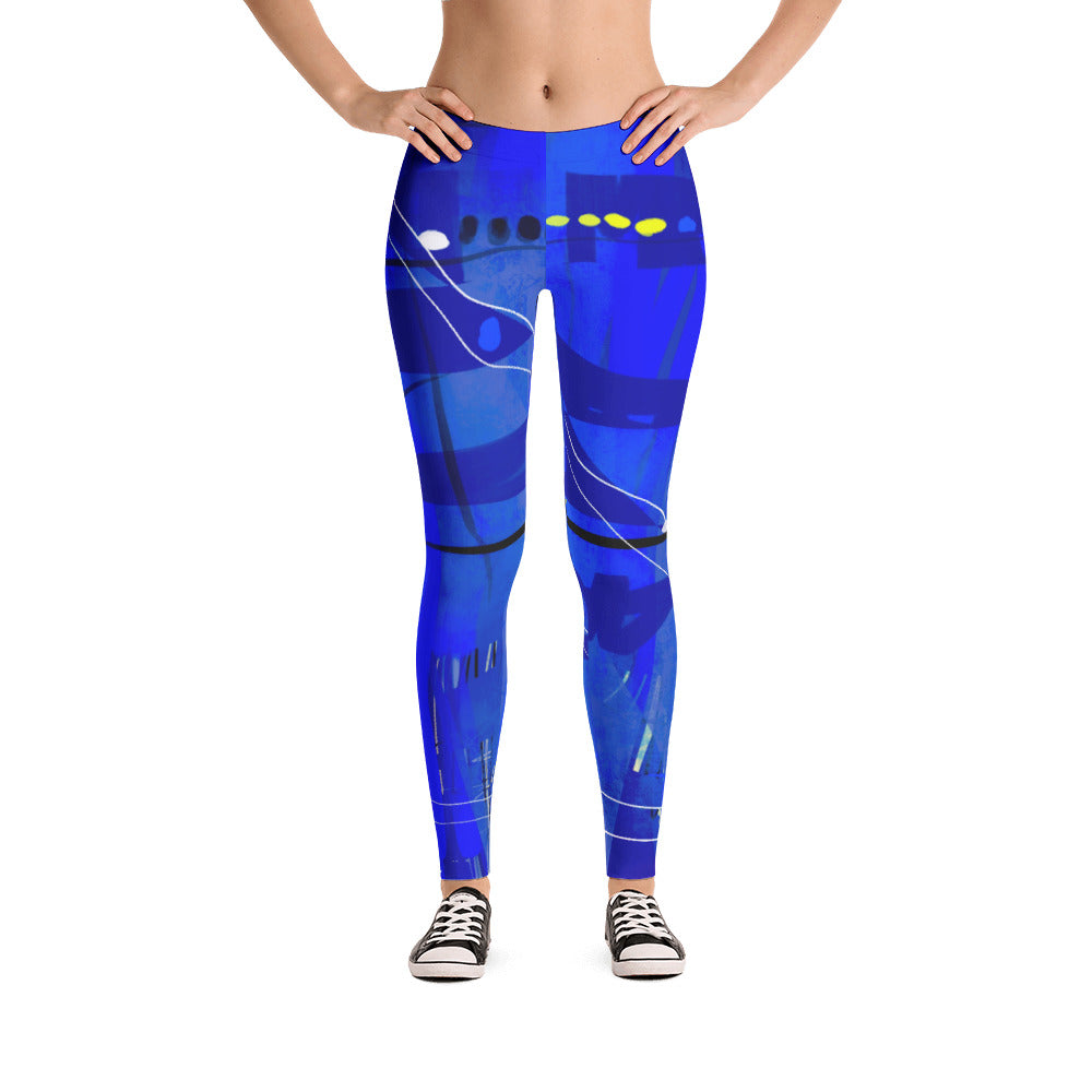 " Blue mix "low waist Leggings