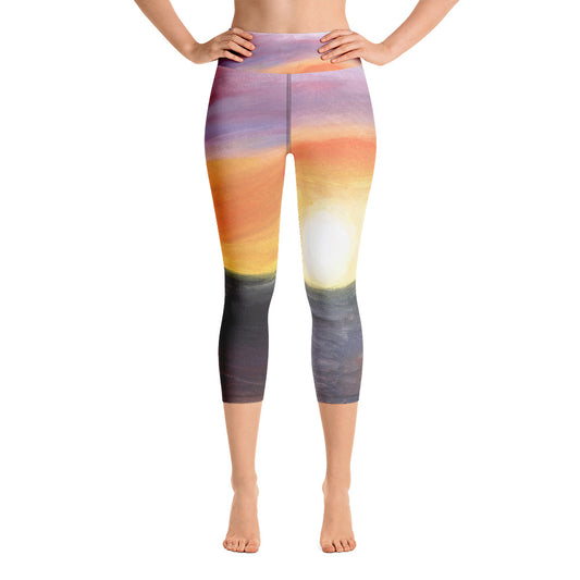 "Rainbow" High Waist  Capri Leggings