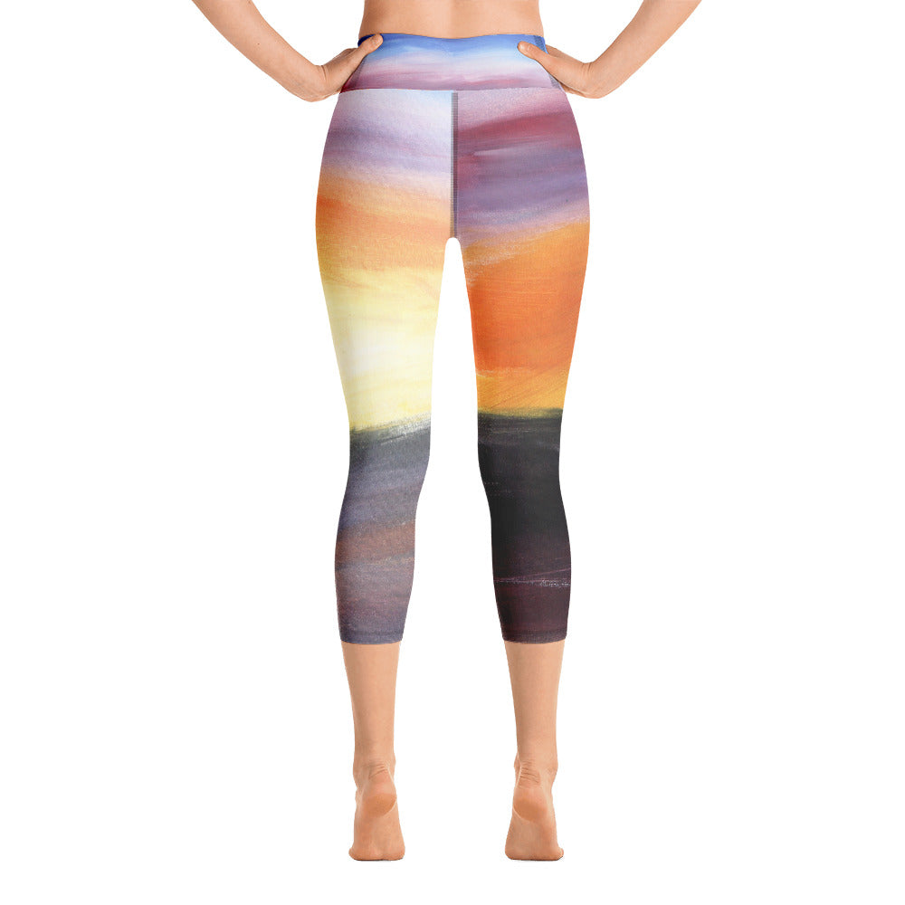 "Rainbow" High Waist  Capri Leggings