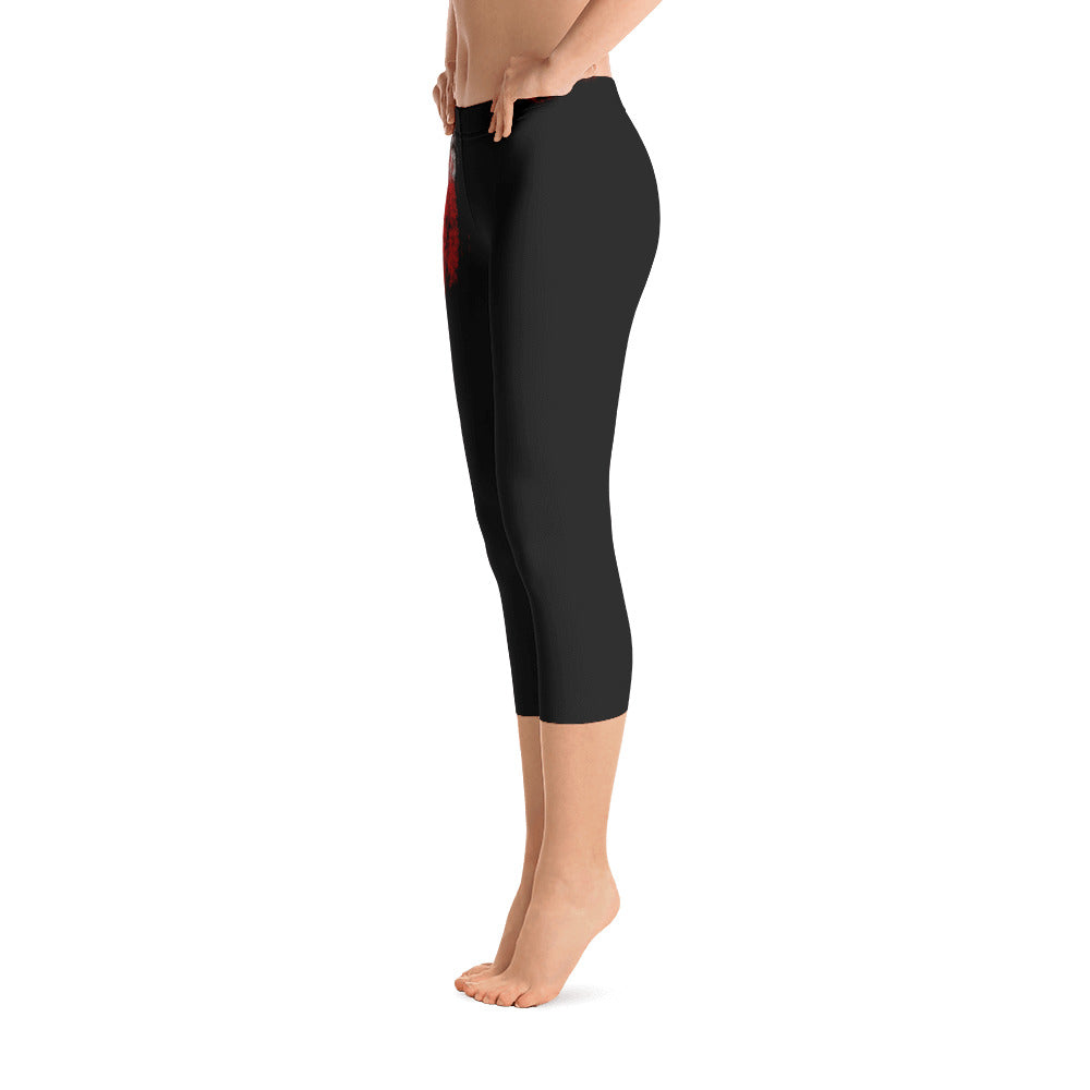 "A single rose" Capri Leggings