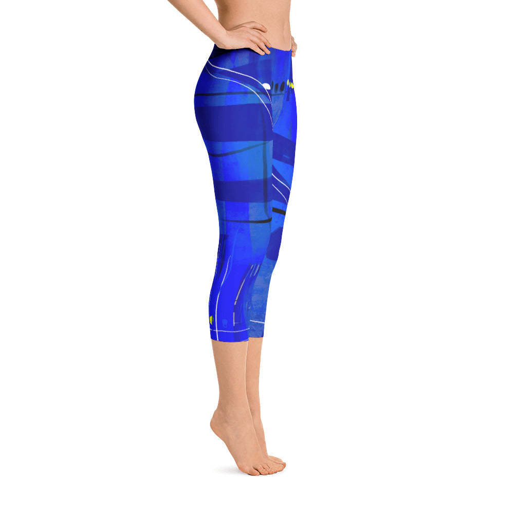 "Blue mix" Capri Leggings