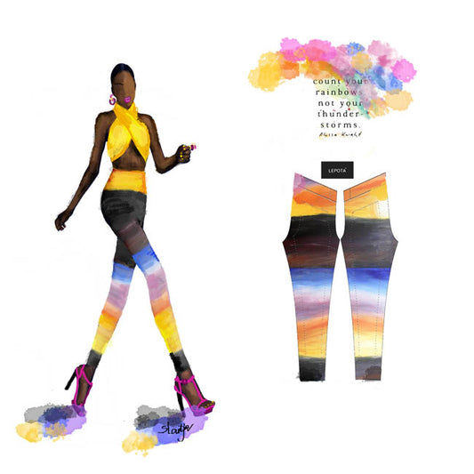 "Rainbow" low waist leggings