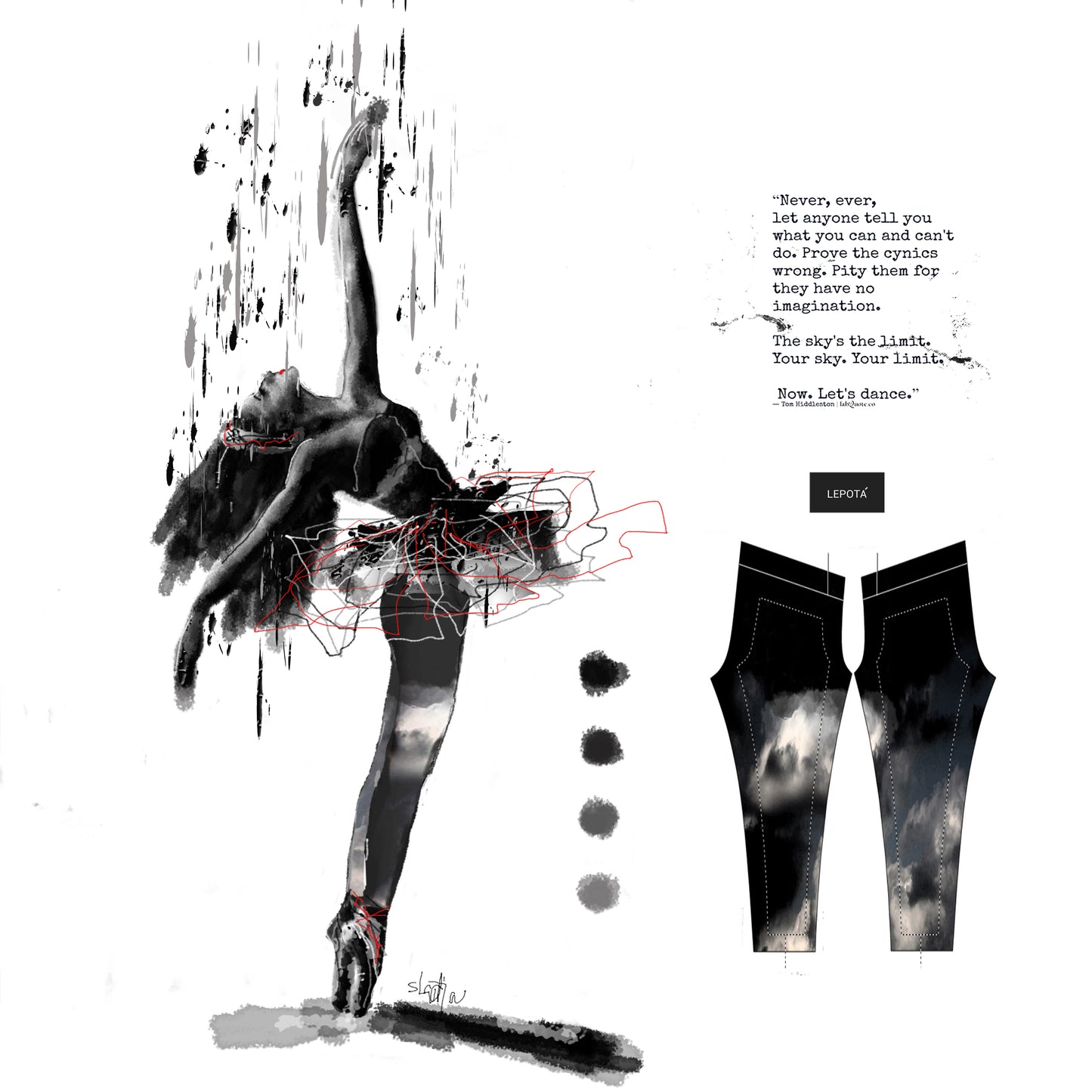 "Sky is the limit" low waist Leggings
