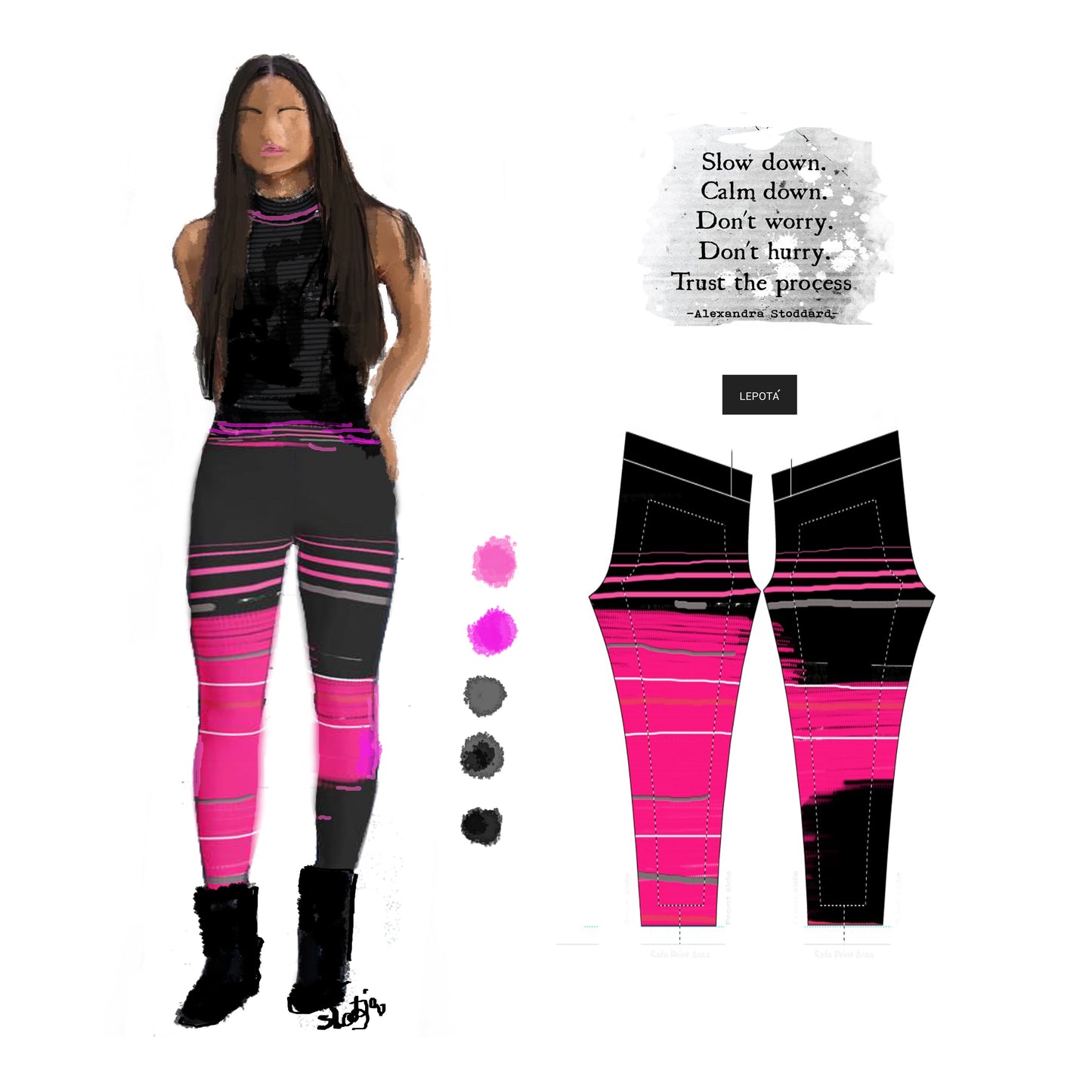 "Trust the process" Low Waist Leggings